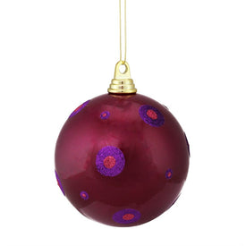 6" Two-Finish Purple and Pink Shatterproof Ball Christmas Ornament