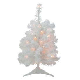 18" Pre-Lit Medium Frosted Artificial Christmas Tree - Clear Lights