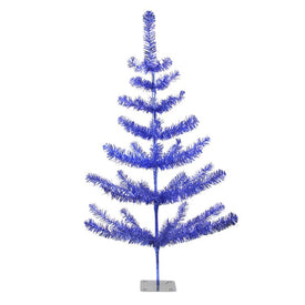 3' Unlit Medium Blue Tinsel Twig Pine Artificial Christmas Tree