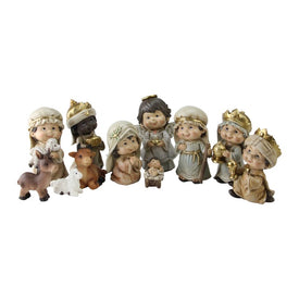 11-Piece Cherubic Christmas Nativity Figure Set