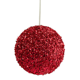6" Red Glitter Ball Christmas Ornament