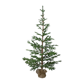 5' Green Ponderosa Pine Artificial Christmas Tree with Jute Base- Unlit