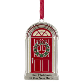 3" Silver-Plated "First Christmas in Our New Home" European Crystal Christmas Ornament