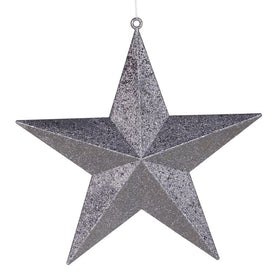 23" Commercial Size Pewter-colored Glitter 5-Pointed Star Christmas Ornament