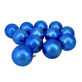 4" Lavish Blue Shatterproof Ball Christmas Ornaments Set of 12