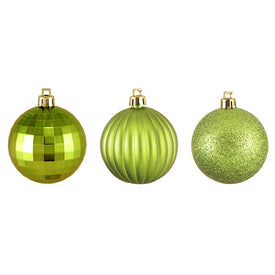 2.5" Kiwi Green Shatterproof Three-Finish Ball Christmas Ornaments 100-Count