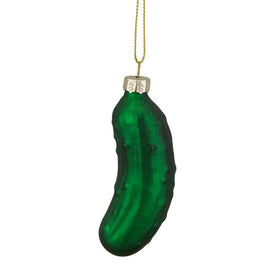 3.25" Green Holiday Collections Christmas Pickle Glass Holiday Ornament