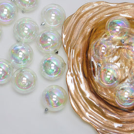 3.25" Clear Iridescent Shatterproof Shiny Ball Christmas Ornaments Set of 32
