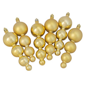 5.75" Vegas Gold Shatterproof Two-Finish Christmas Ornaments Set of 6