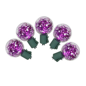 25-Count Pink LED G40 Tinsel Christmas Lights with 25' Green Wire
