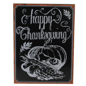 14" Holiday Inspired Framed "Happy Thanksgiving" Chalkboard Wall Art