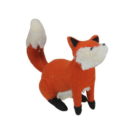 15.75" Orange and Cream Plush Sitting Fox Fall Tabletop Decor