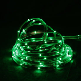 18' Green LED Outdoor Christmas Linear Tape Lighting - Black Finish