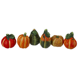 Six-Piece Fall Harvest Ceramic Pumpkins Decoration Set
