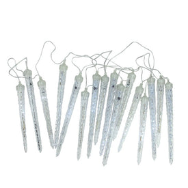 16-Count Transparent Dripping Icicles Snowfall Christmas Light Tubes with 14.25' Clear Wire