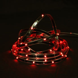 18' Red LED Outdoor Christmas Linear Tape Lighting - Black Finish