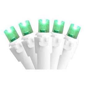 50-Count Green LED Wide-Angle Christmas Lights with 16.25' White Wire