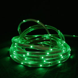 18' Green LED Outdoor Christmas Linear Tape Lighting - White Finish