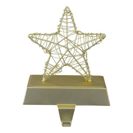 7" LED Lighted Gold Wired Star Christmas Stocking Holder
