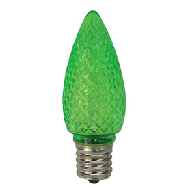 Replacement Faceted Transparent Green LED C9 Christmas Bulbs Club Pack of 25