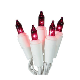 20-Count Battery-Operated Pink Mini Artificial Christmas Lights with 9.8' White Wire