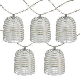 10-Count Battery-Operated White LED Lantern Mini Christmas Lights with 5.75' White Wire
