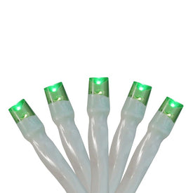 20-Count Battery-Operated Green LED Wide-Angle Christmas Lights with 6.25' White Wire