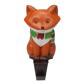 9" Standing Fox Wearing a Striped Scarf Christmas Stocking Holder