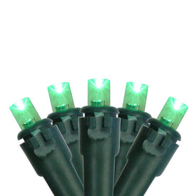 50-Count Green LED Wide-Angle Christmas Lights with 16.25' Green Wire