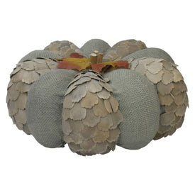 10" Green and Brown Autumn Harvest Tabletop Pumpkin
