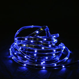 18' Blue LED Outdoor Christmas Linear Tape Lighting - Black Finish