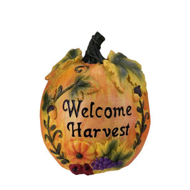 7" Orange and Green Floral Welcome Harvest Thanksgiving Tabletop Figure