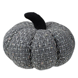 7.5" Gray Knitted Fall Harvest Tabletop Pumpkin