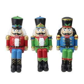 7.5" Red Blue and Green Nutcracker Christmas Stocking Holders Set of 3