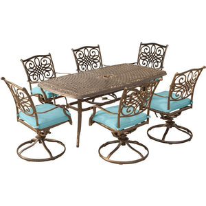 TRADDN7PCSW6-BLU Outdoor/Patio Furniture/Patio Dining Sets