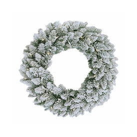 24" Battery-Operated Pre-Lit Warm White LED Snow Pine Wreath