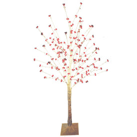 4-Foot Red Berry with Branch Fairy LED Twig Tree
