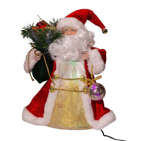 12" Fiber Optic LED Santa Tree Topper