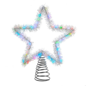 12.2" Tinsel Star Tree Topper with RGB LED Lights
