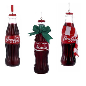 4.75" Coca-Cola Bottle Blow Mold Ornaments Set of 3