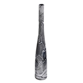 23" Charcoal Swirl Glass Tall Vase