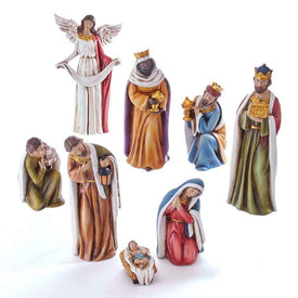 8.5" Eight-Piece Resin Tabletop Nativity Set