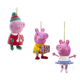 3.5" Peppa Pig Blow Mold Ornaments Set of 3