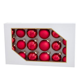 60-80MM Shiny and Matte Red Glass Ball Ornaments Set of 20