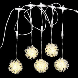 100-Light 8-Foot Warm White Micro Icicle String Light Set with 4" Vine Balls