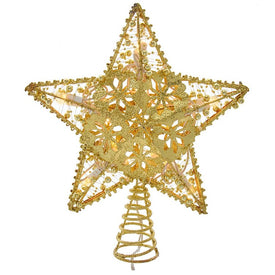 10" 20-Light Gold Star Tree Topper