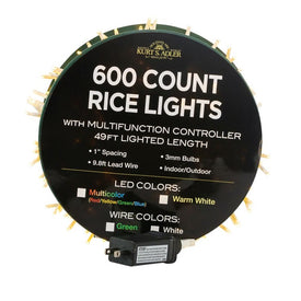 49-Foot 600-Light Warm White LED White Wire Rice Lights