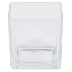 4" Clear Cube Glass Containers Set of 4