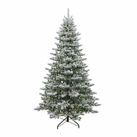 7.5-Foot Pre-Lit Warm White LED Snow Pine Tree