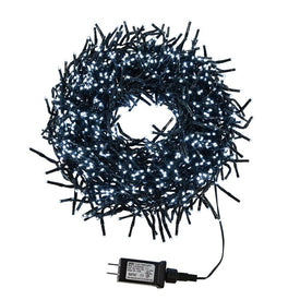 33-Foot 1000-Light Cluster Light Set with Cool White 3MM LED Bulbs
